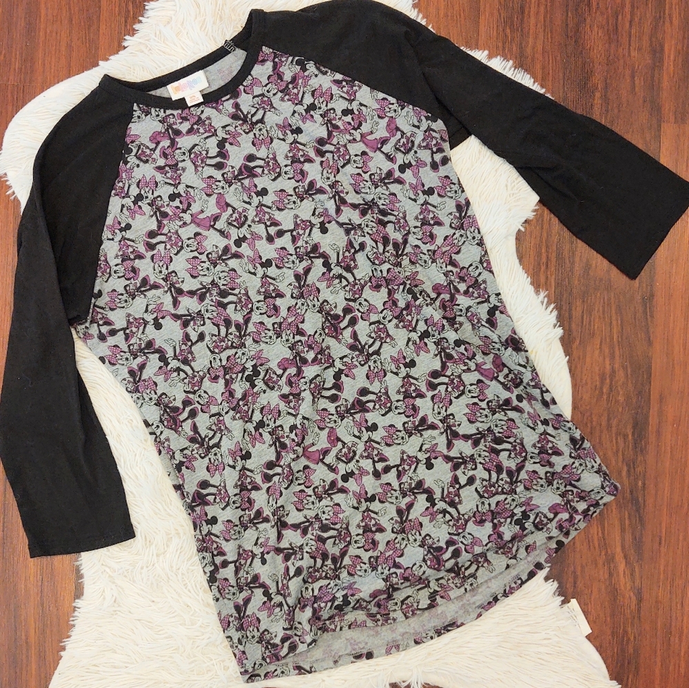 Lularoe Minnie Mouse Randy Purple Gray Black